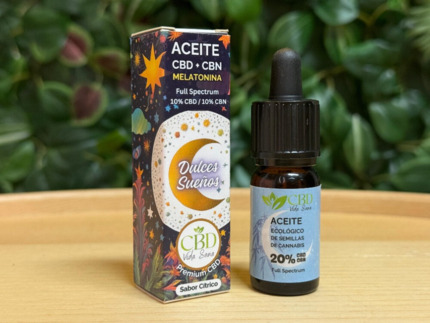 Mejora tu calidad de sueño con este Aceite de CBD-CBN de espectro completo 10% y Melatonina